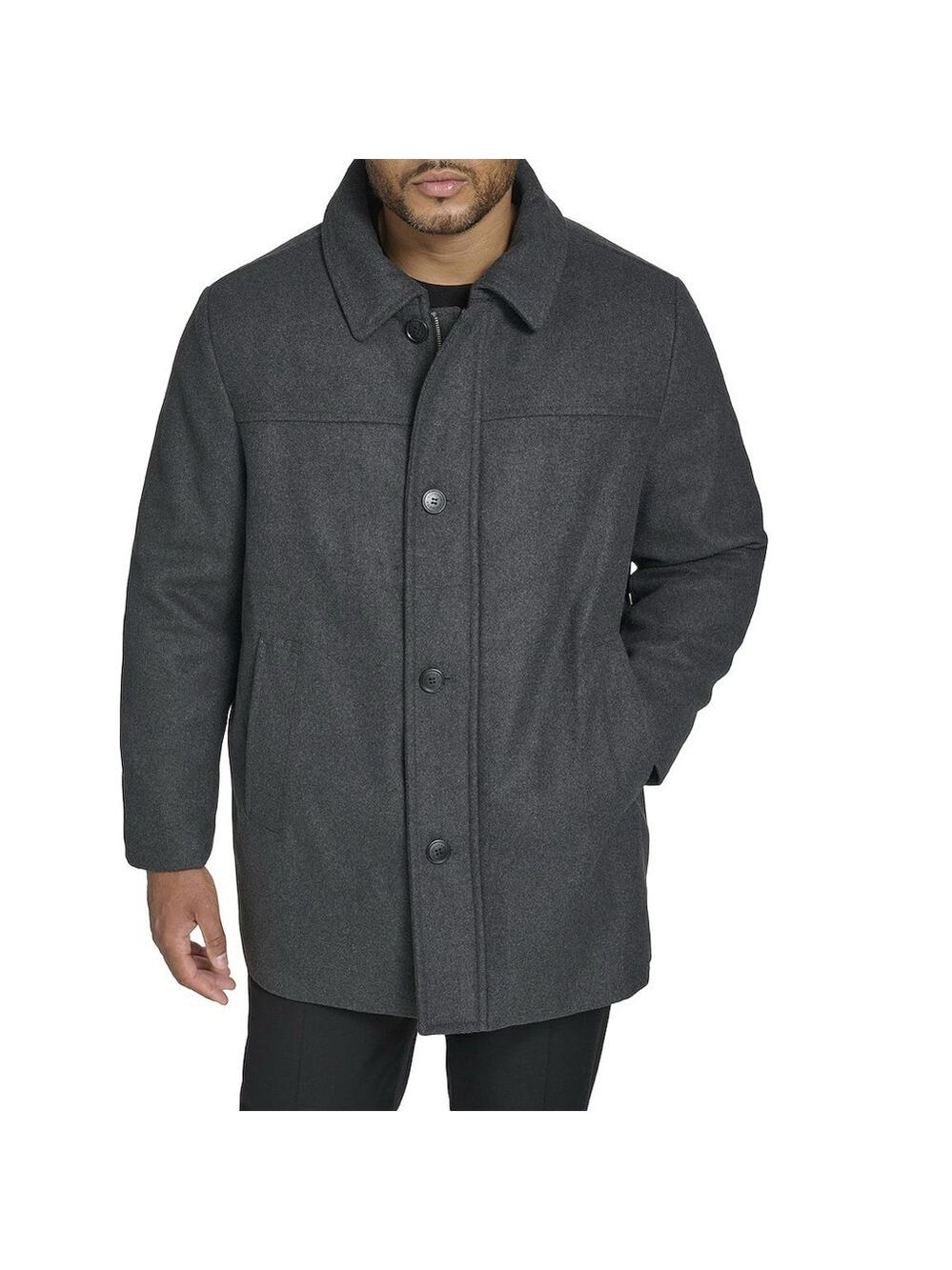 Big & Tall Dockers Wool-Blend Car Coat with Plaid Scarf- 3XLT